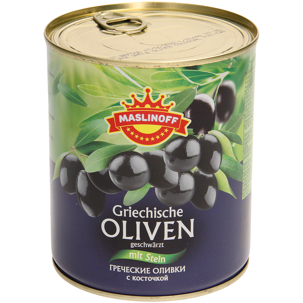 Griechische Oliven mit Stein, geschwaerzt