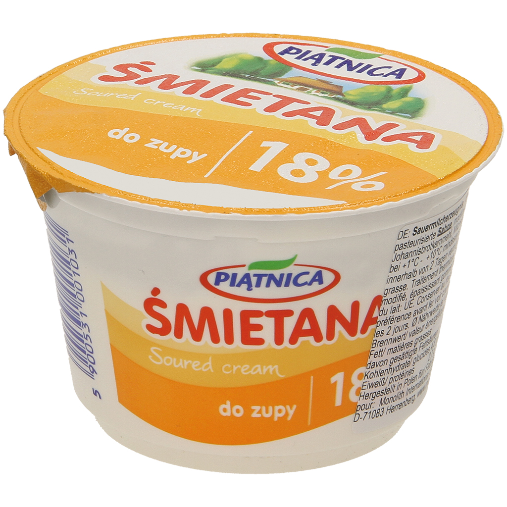 Sauermilcherzeugnis 18% Fett. Wärmebehandelt.