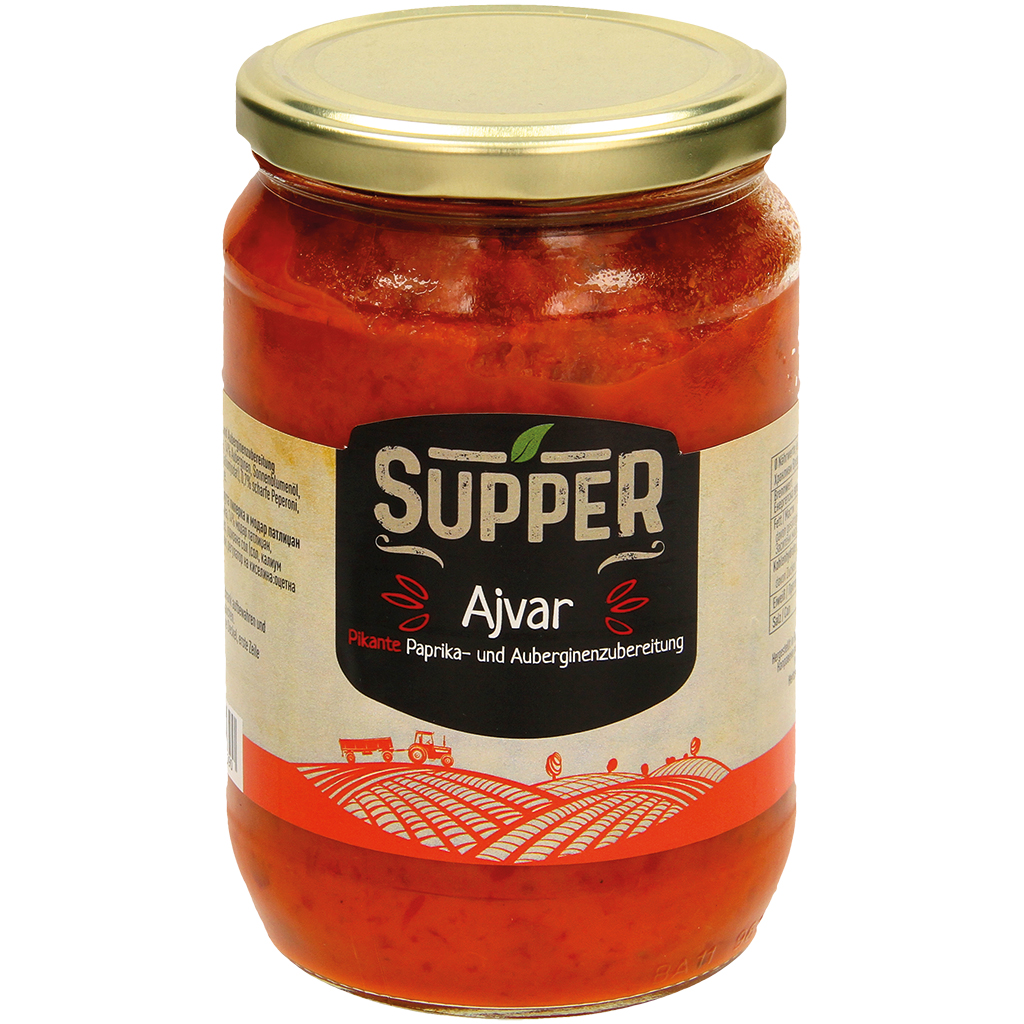 Pikante Paprika- und Auberginenzubereitung "Ajvar"