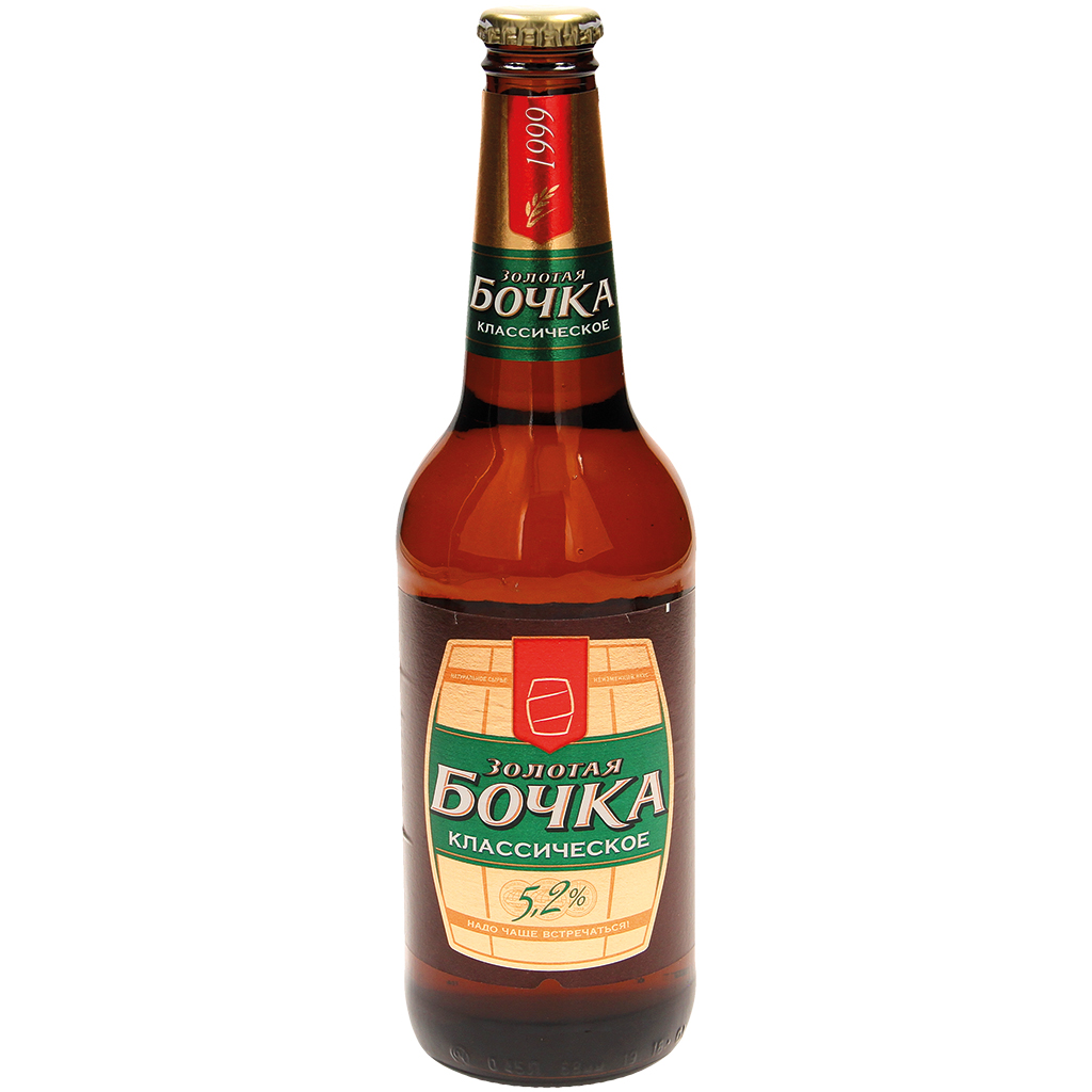 Bier "Zolotaya bochka"  klassik, 5,2% vol.