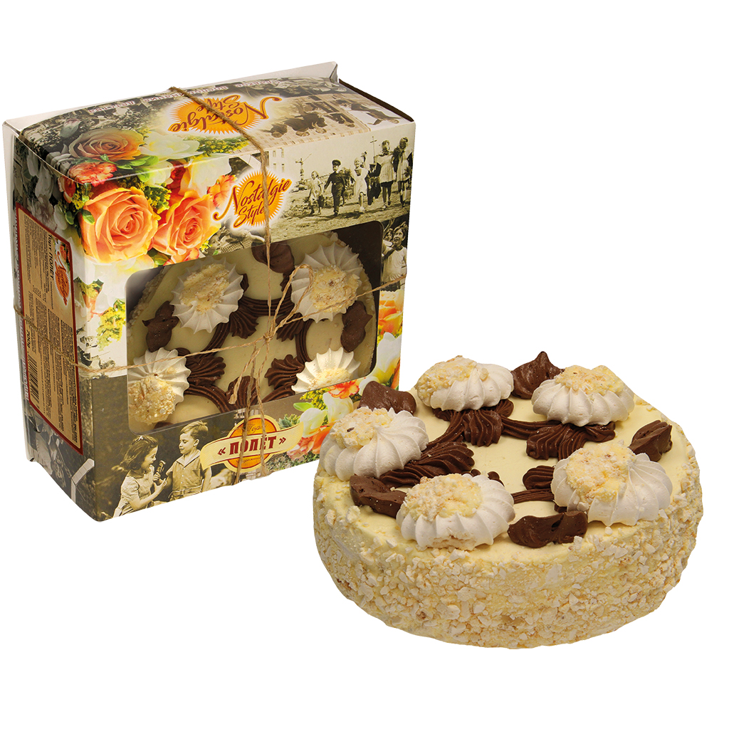Torte aus Baiser mit 10% Erdnüssen und 47% Cremefüllung, tiefgefroren
