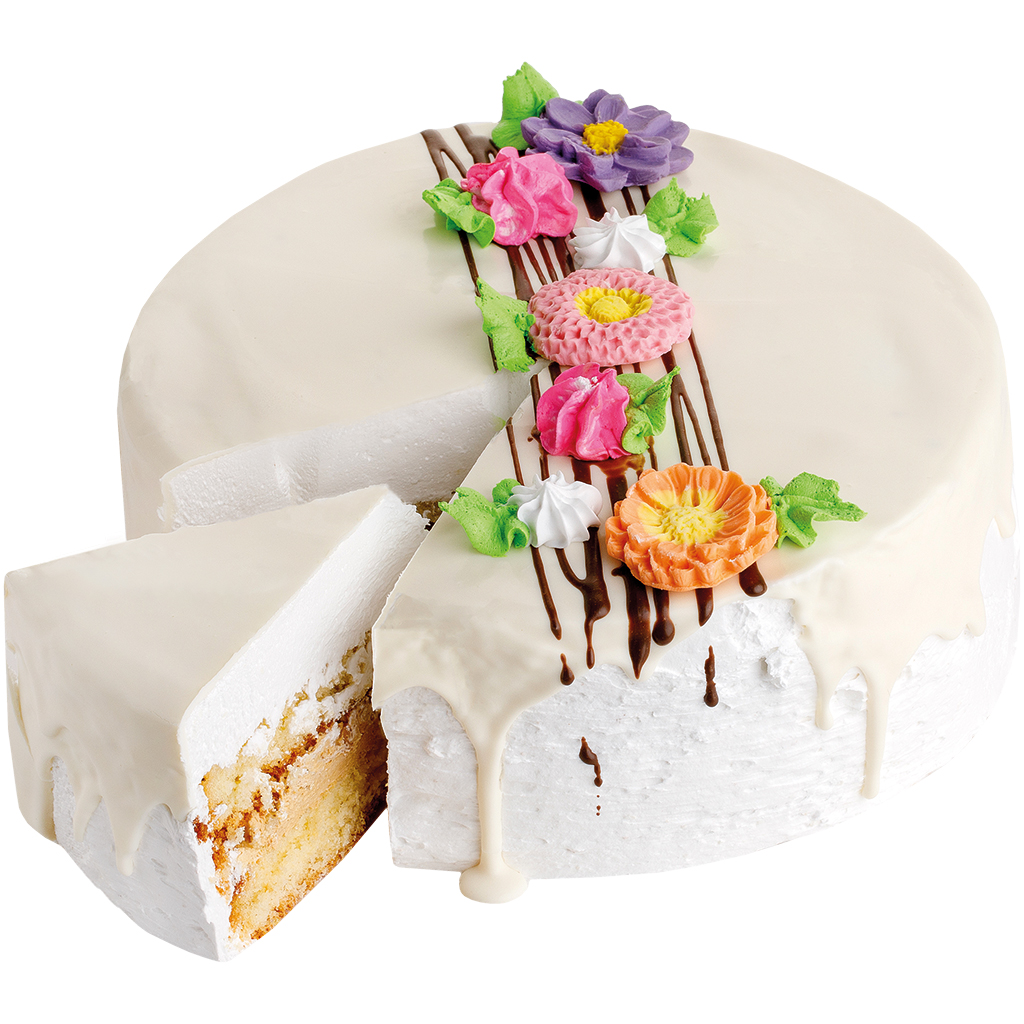Torta sa belom glazurom, smrznuta