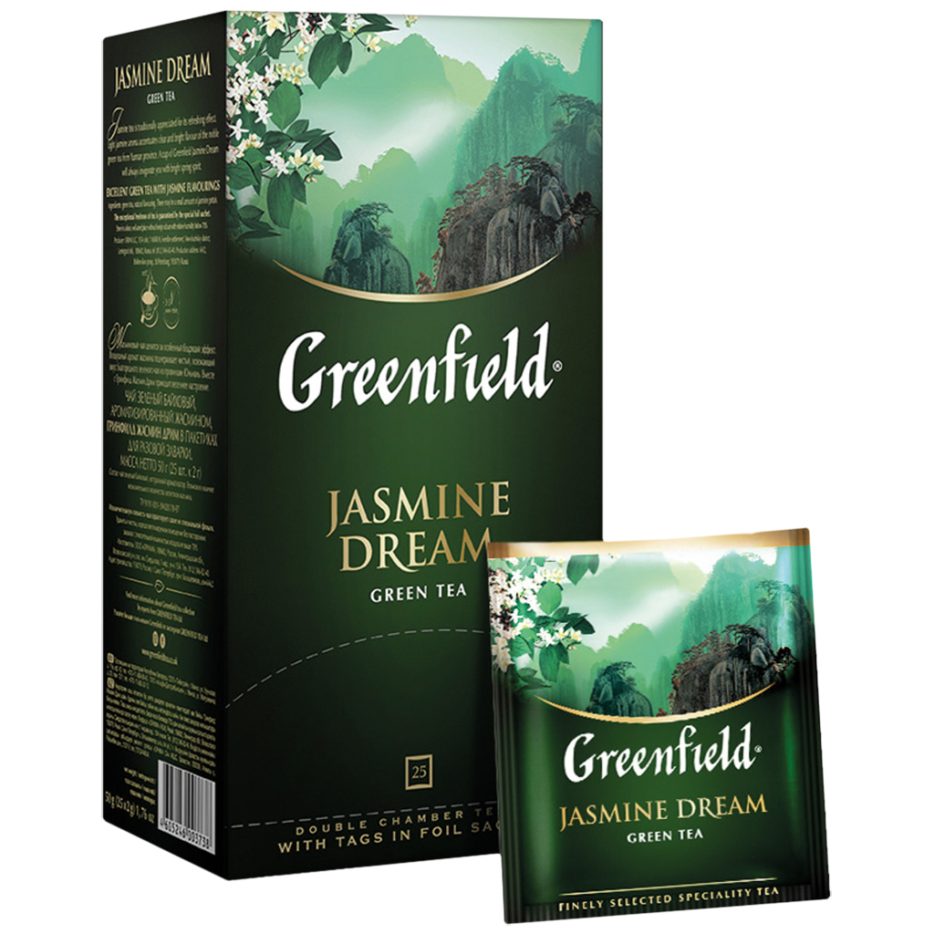 Gruener chinesischer Tee "Greenfield Jasmine Dream", aromatisiert – Jasmine, in Teebeuteln0 25x2g