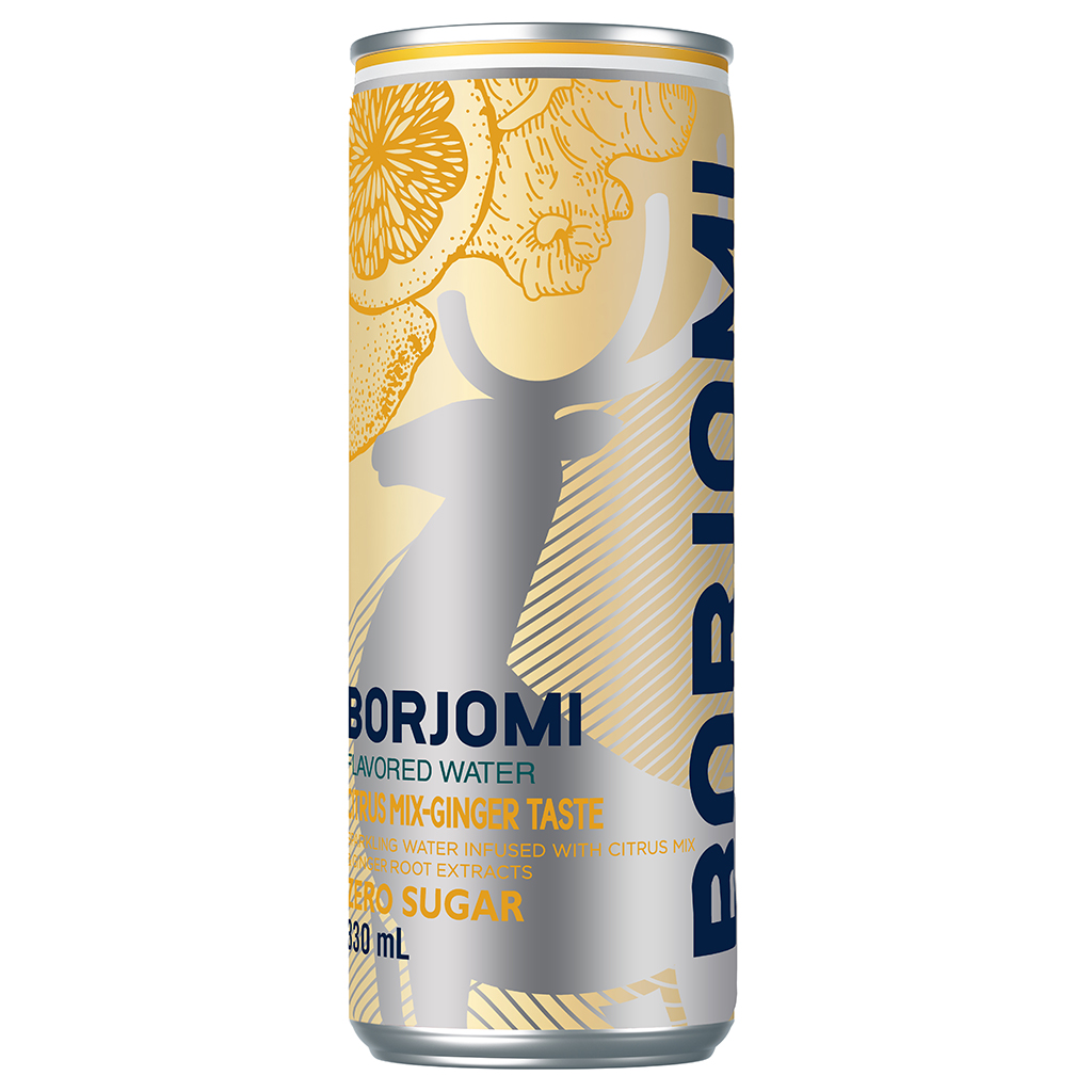 Aromatisée deau minérale naturelle "Borjomi", gazéifiée, "Citus-Mix – gingembre"