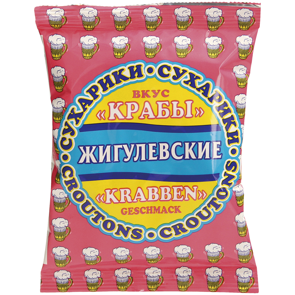 Schwarzbrotcroutons "Zhiguljovskie suhariki" mit Krabbengeschmack