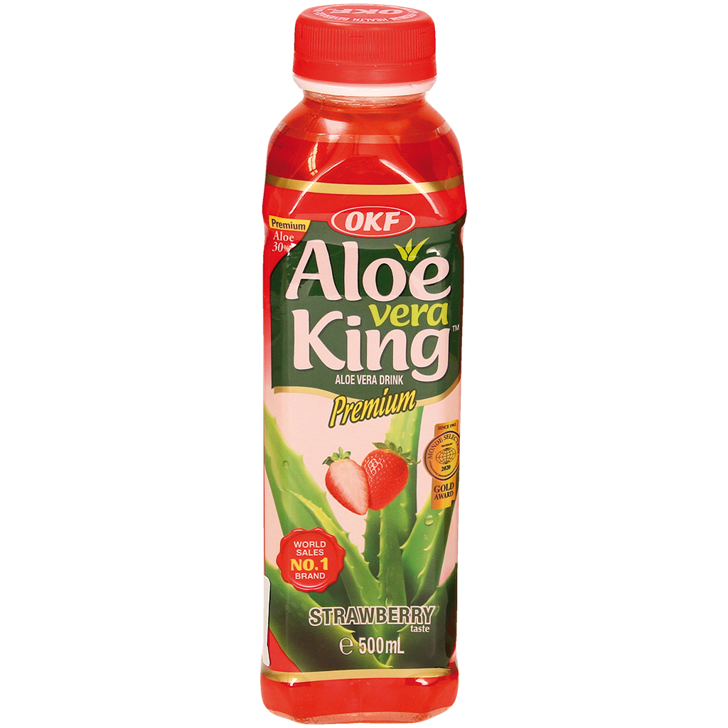 Aloe Vera Getränk mit Erdbeergeschmack