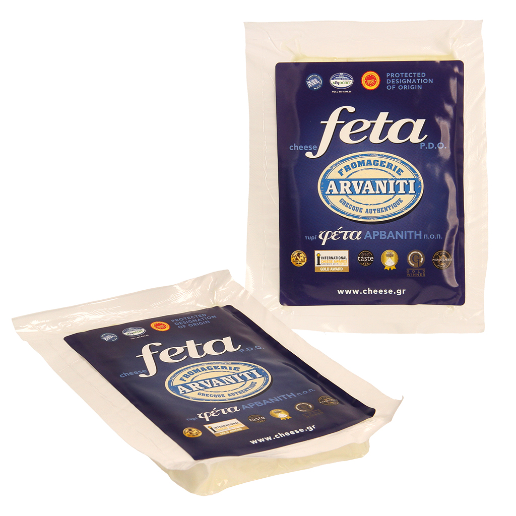 Käse "Feta" aus Schafs- und Ziegenmilch in Salzlake gereift, 43% Fett i. Tr.