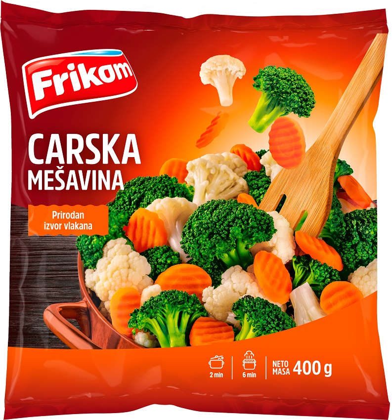 "Kaisergemüse"-Gemüsemischung  aus Blumenkohl, Broccoli und Karottenscheiben, tiefgefroren