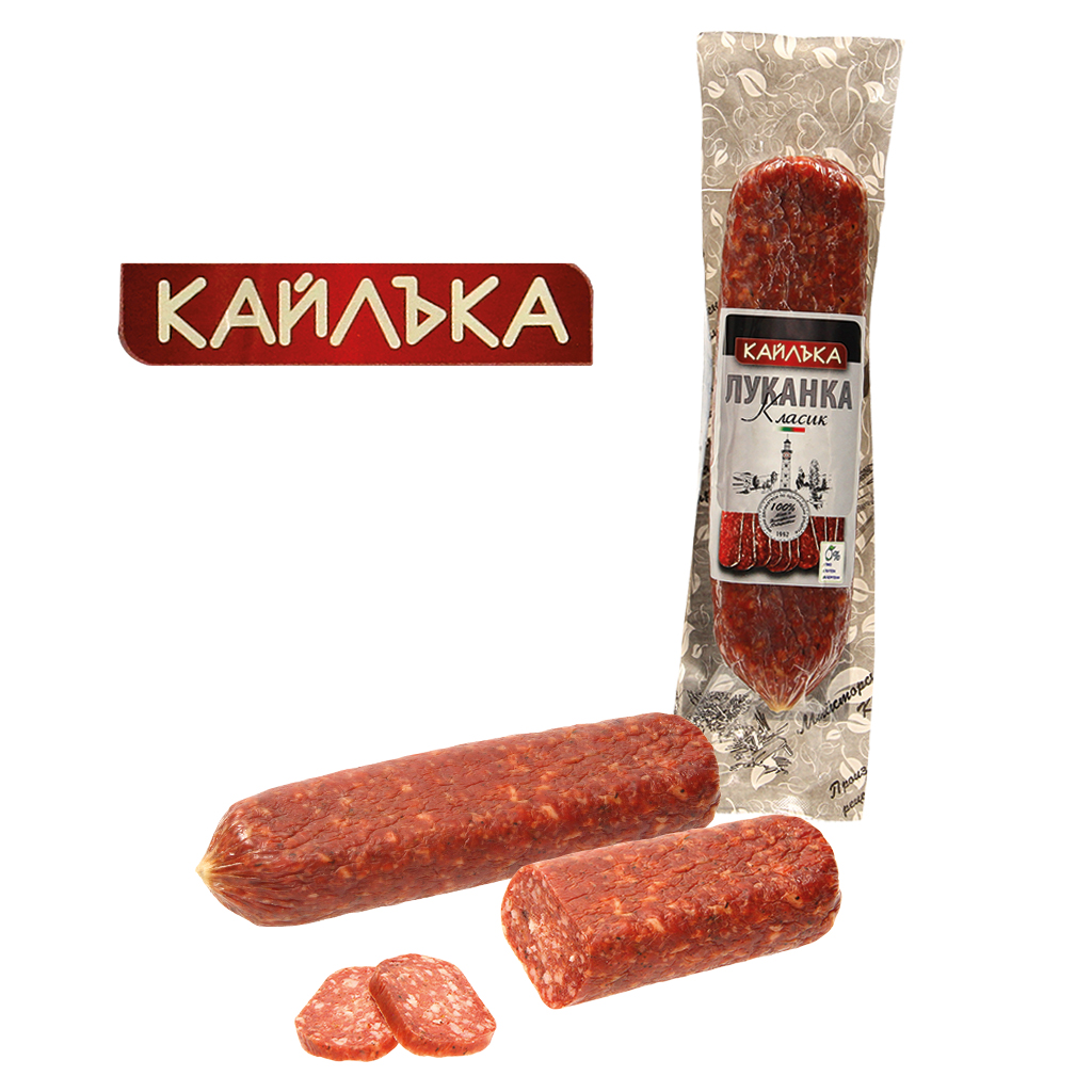 Rohwurst aus Schweinefleisch "Lukanka" nach Art einer Plockwurst, mittelgrobzerkleinert, luftgetrocknet