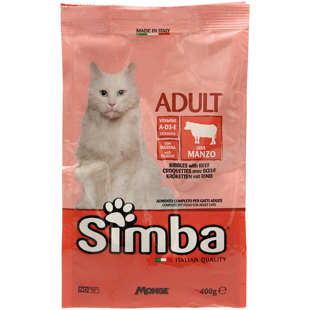 Simba Cat Kibbles mit Rind - eine Vollnahrung für die ausgewachsene Katze, 400g.