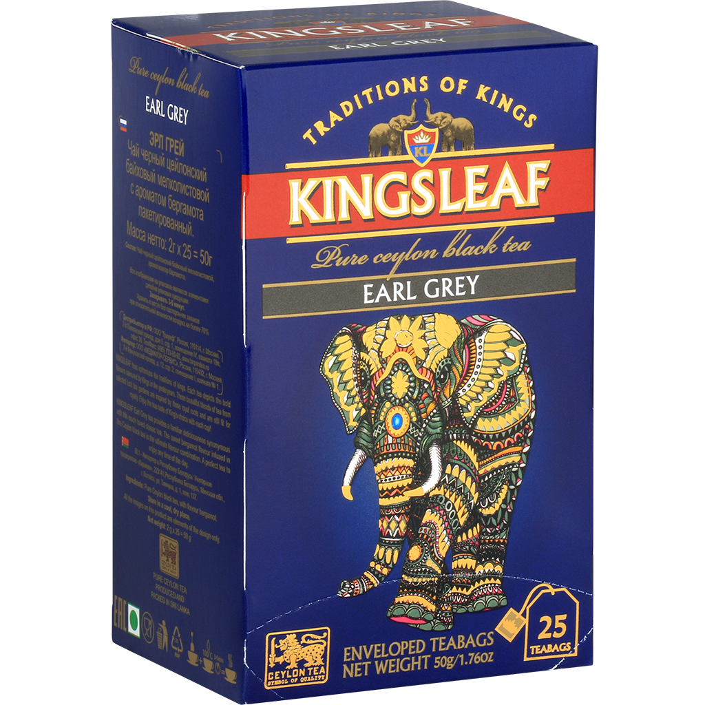 "Kingsleaf Earl Grey" Schwarzer Ceylon Tee, aromatisiert- Bergamotte
