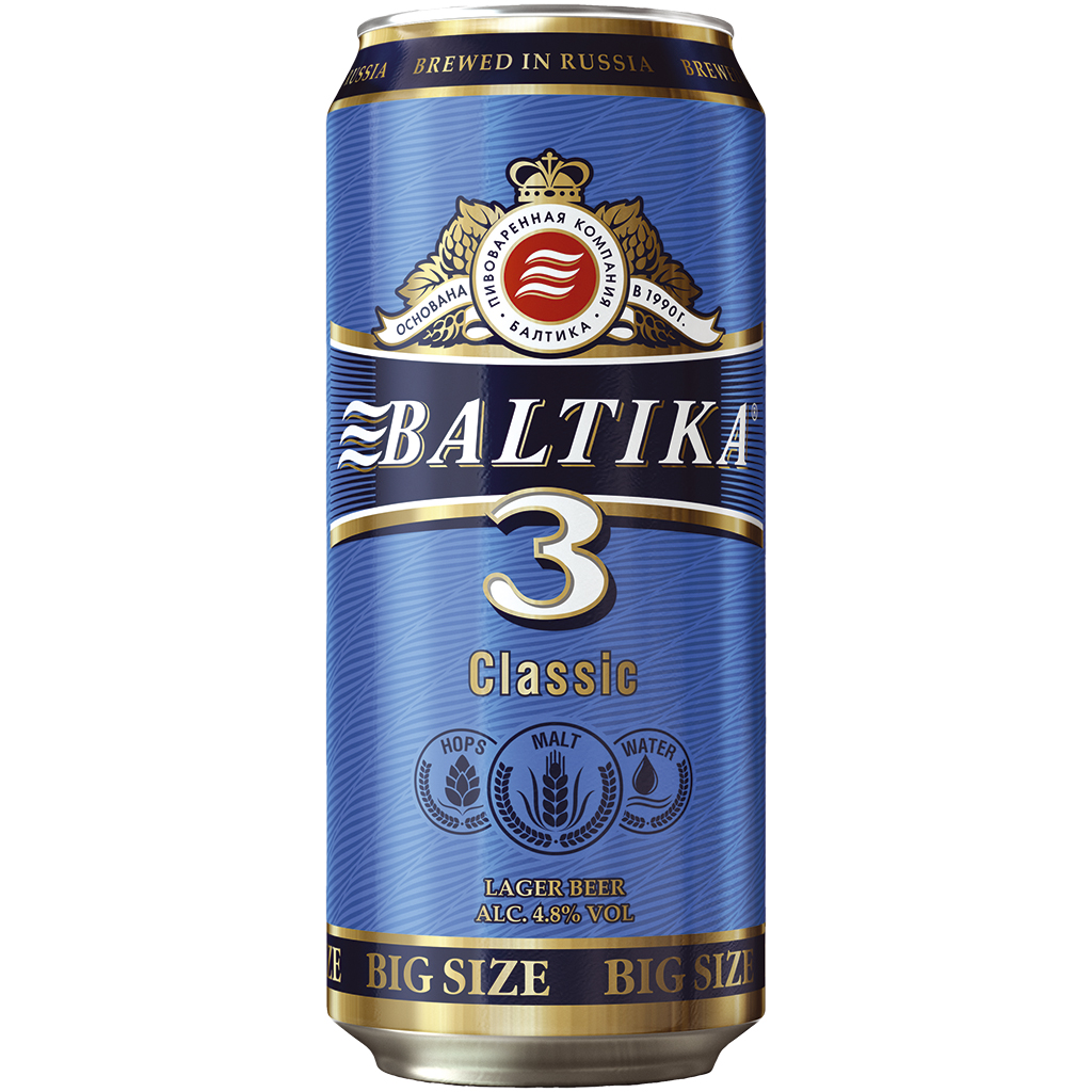 Klassik Lager Bier "Baltika Nr.3", 4,8% vol.