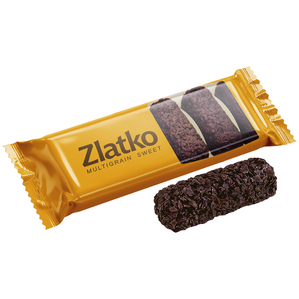 "Zlatko Dark" Mehrgetreidekrokant mit kakaohaltiger Fettglasur (50%)