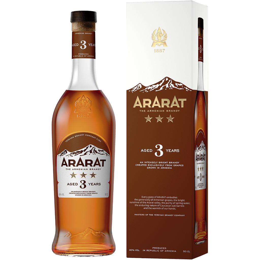 "Ararat" Weinbrand (Brandy) 3 Jahre gereift, 40% vol.