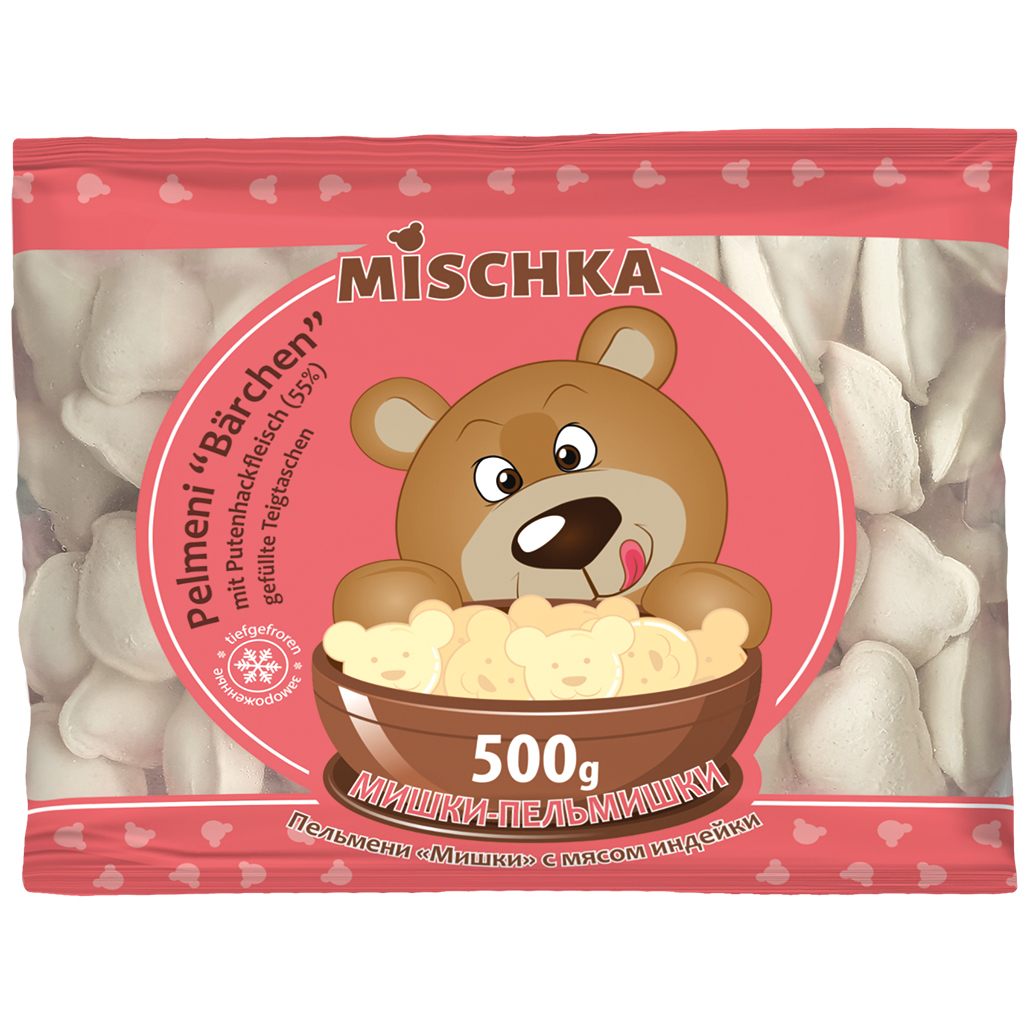 Pelmeni "Bärchen" – mit Putenhackfleisch (55%) gefüllte Teigtaschen, tiefgefroren