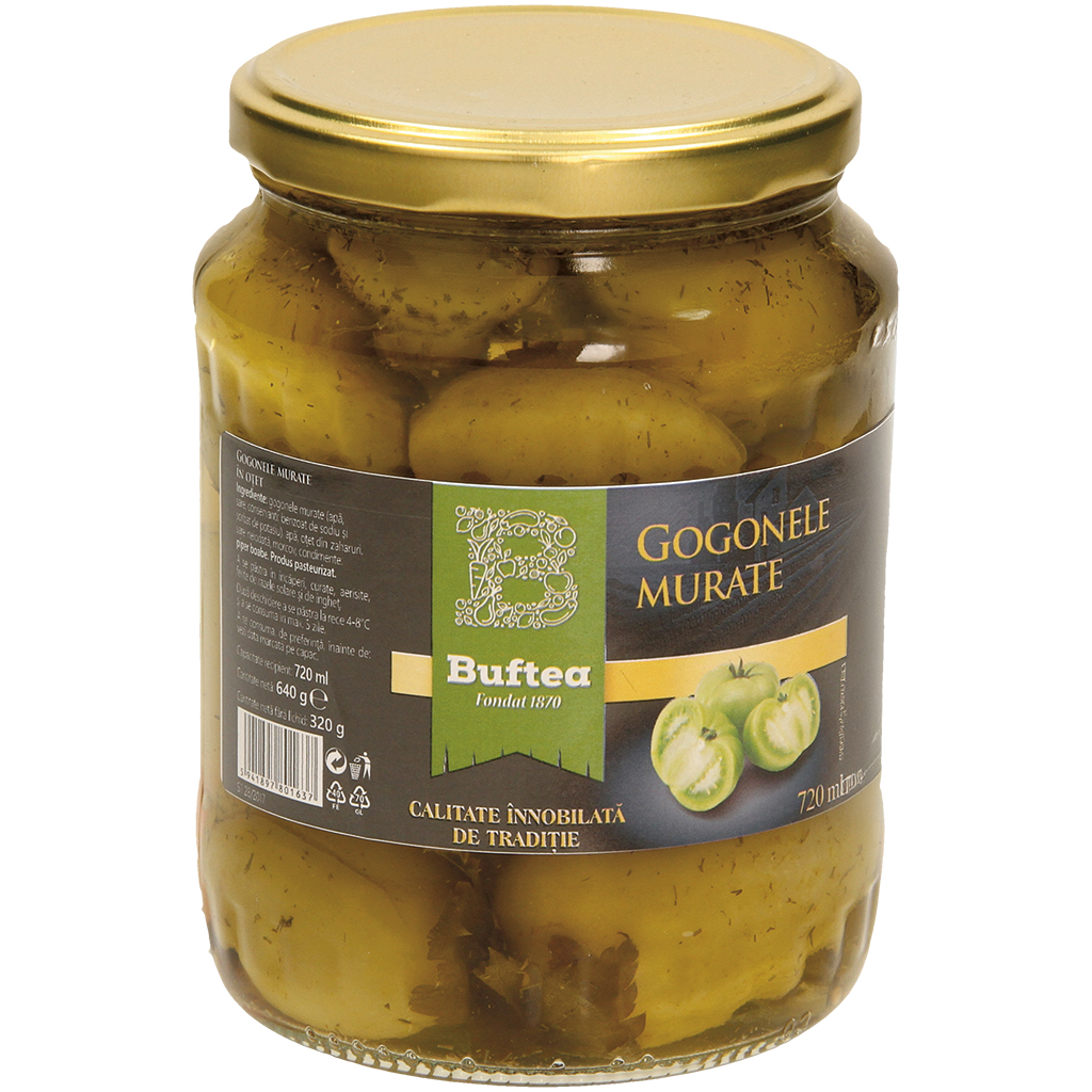 "Buftea-Gogonele murate in otet" - Eingelegte grüne Tomaten. Pasteurisiert.