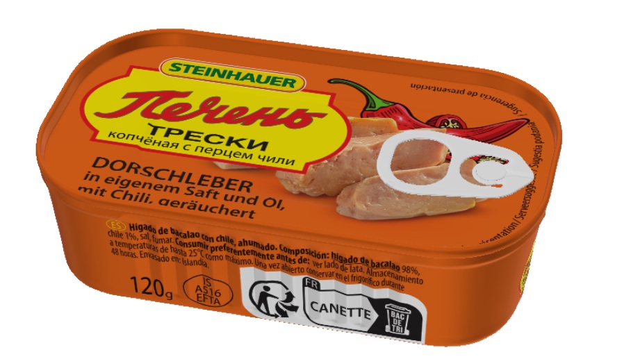 Tresčí játra ve vlastní šťávě a oleji, s chilli, uzená