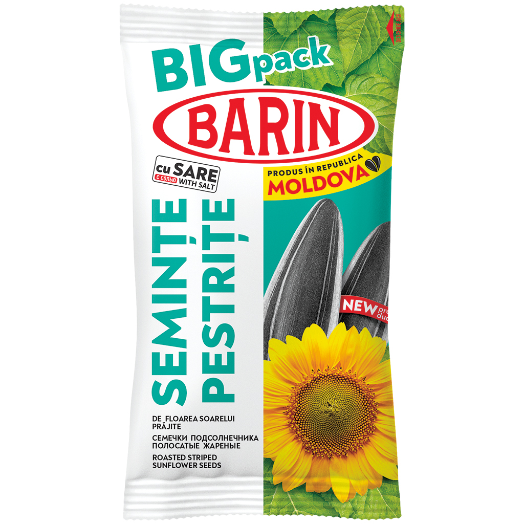 "BARIN" Geröstete gestreifte graue Sonnenblumenkerne mit Schale, gesalzen